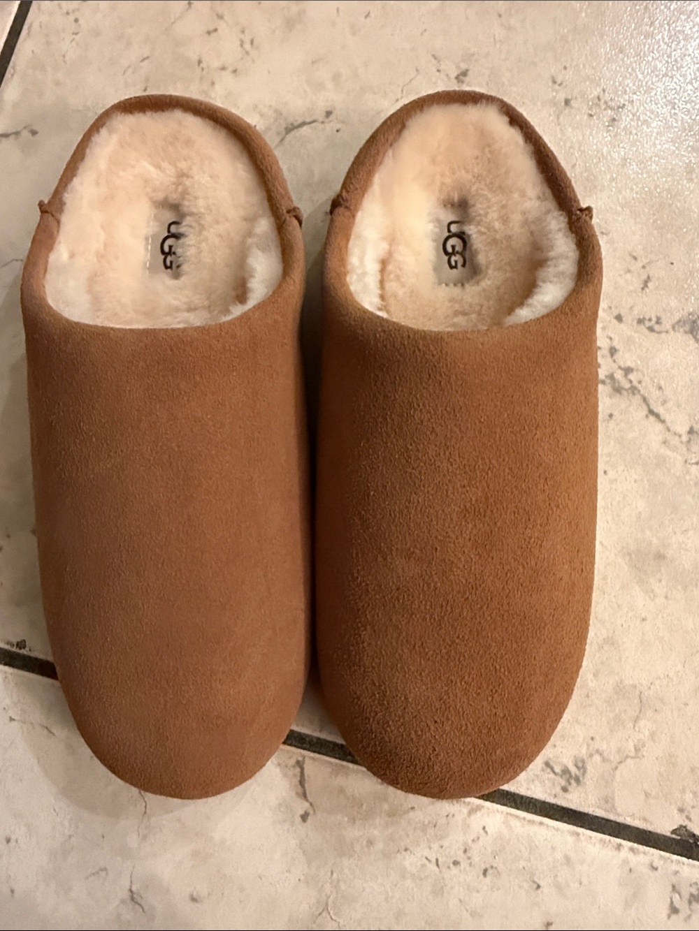 UGG Kids Chestnut Suede Cozy Shearling Slippers
